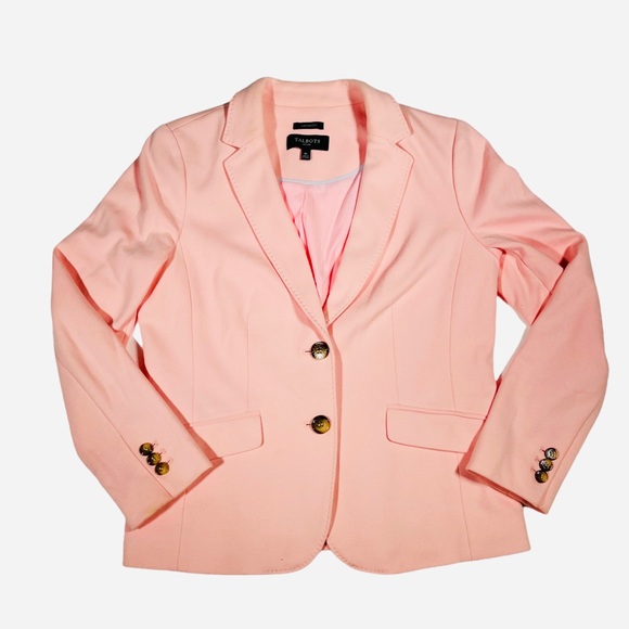 Talbots Petite Aberdeen Cotton Blend Pink Blazer - Picture 2 of 14